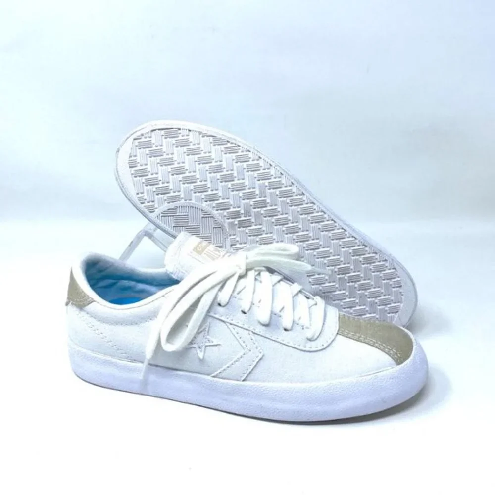 Converse Women 568901C Breakpoint Metallic Industrial Glam Low Top White Sneaker - Picture 4 of 10